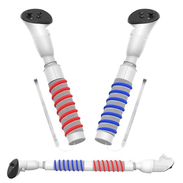 For 3 VR Golf Game Controller Håndtak Sklisikre Svampforlengelsesgrep Lange Staver VR Spilltilbehør – Hvit