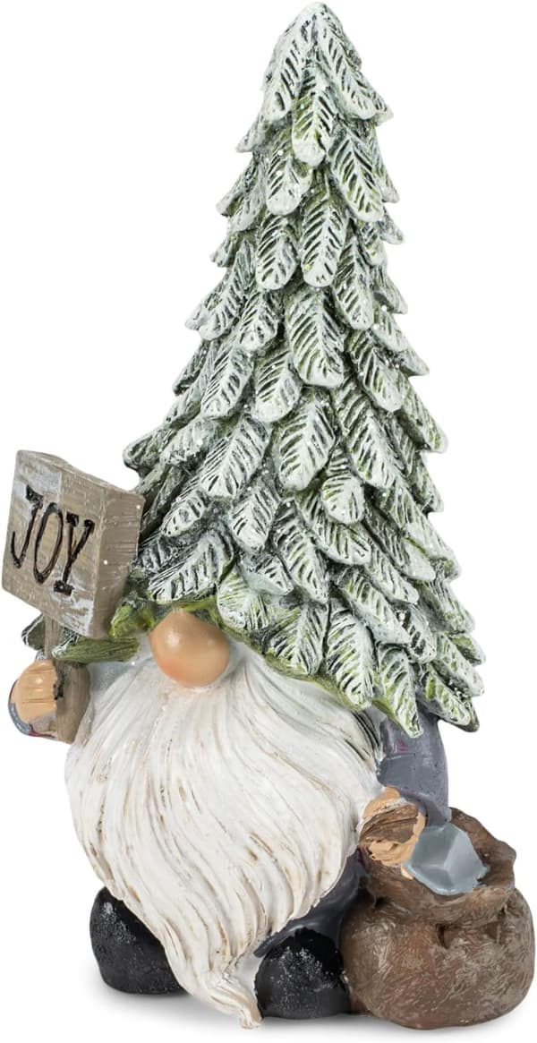 Snötäckt grön hatt 7 x 4 polyresin bordsskiva figur