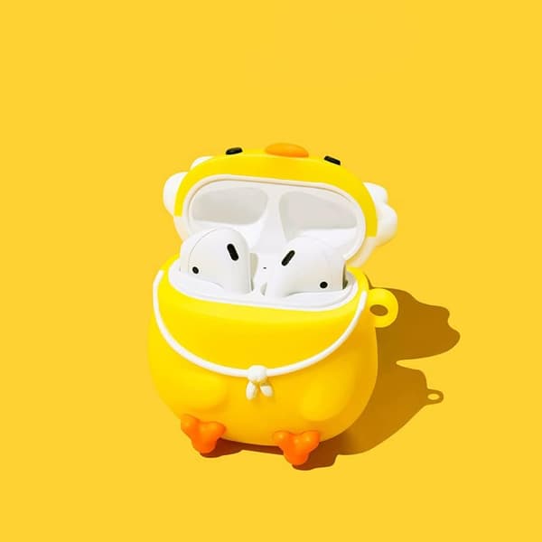 (Liten gul kyckling) för Airpods 1/2 mjukt silikonfodral, 3D Cu