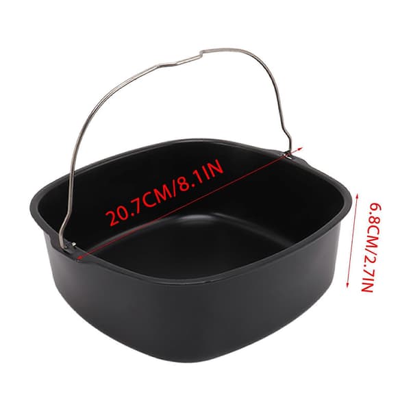 Kakeform for frityrkoker tilbehør Metall Nonstick-belegg Bakekakeform Frityrkoker Bakeform med håndtak 8 tommer
