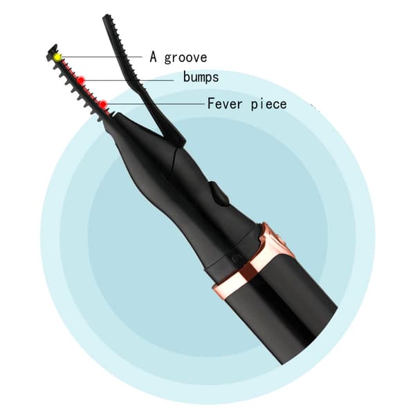 3 Temperaturläge Uppvärmda ögonfransar Curling Tool USB Naturlig Black