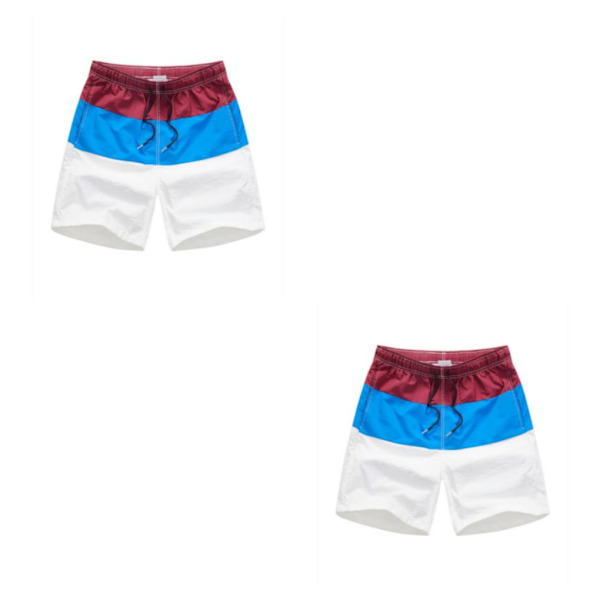 1/2/3/5 Hengittävät ja tyylikkäät miesten shortsit - kesään Blue and Wine Red XXL,1 2PCS