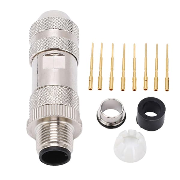 M12 8-bens sensorkonnektor lige han luftfartskabelstikadapter terminalfittings til bil, autocamper, båd