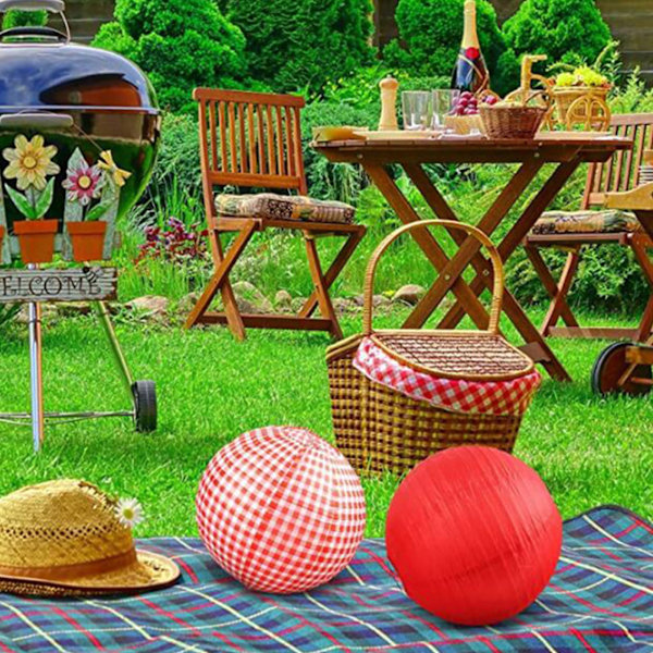 5 styk papirlanterner dekorative runde kinesiske hængende lanterne Let at samle til bryllup Baby fødselsdagsfest lampeskærm Red plaid