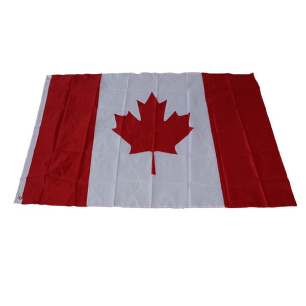 2 STK Forsterket Kanadisk Flagg 90 x 150 cm med to metallmaljer Canada flagg