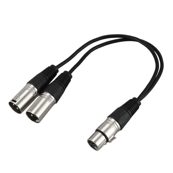 Ny 3-pin XLR hun til dobbelt 2 hanstik Y splitter kabel adapter 30 cm ledning