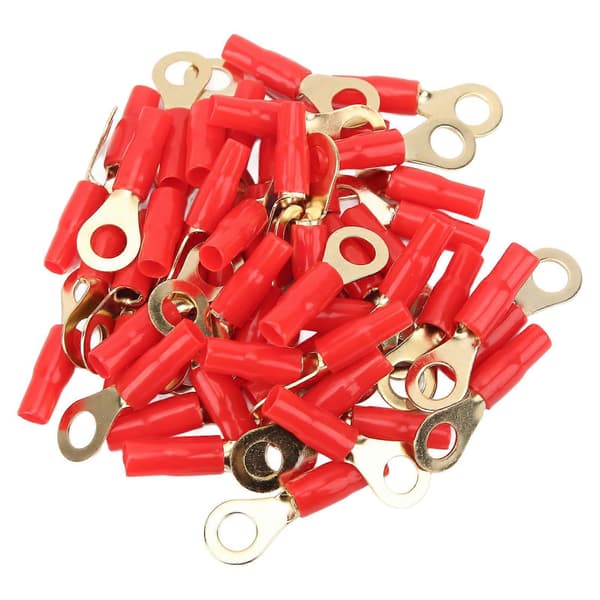 50 stk messingkabelsko ringterminaler koblinger ledninger med varmekrymp rund 8 gauge