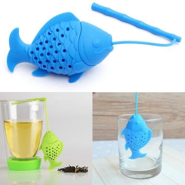 Creative Fish Silikoni Tee Infuser Teelehtisiivilä Suodatin Diffuusori Keittiötyökalut Green