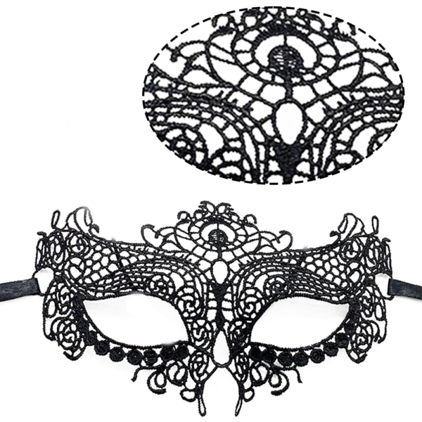 Halloween Catwoman Set, Spets kattöron Sexig maskerad ögonmask shape7