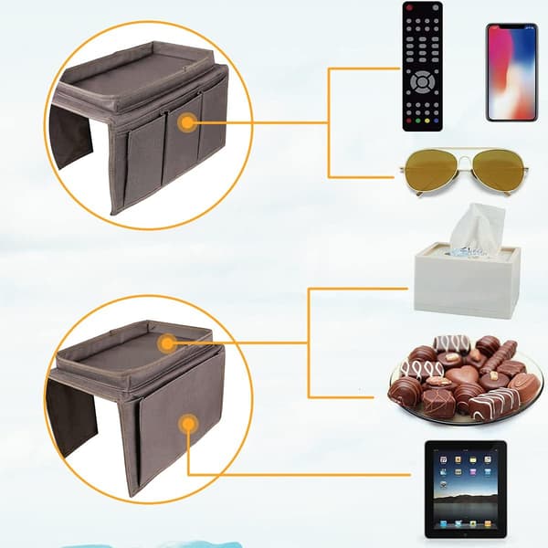 Armlæns Organizer Sofa Opbevaringsbakke Multi-Lomme Telefon Maga
