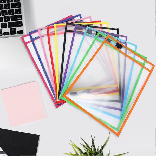 30-pack torrraderingsfickor i PVC, transparenta, sydda torrraderingsmappar, återanvändbara torrraderingspåsar