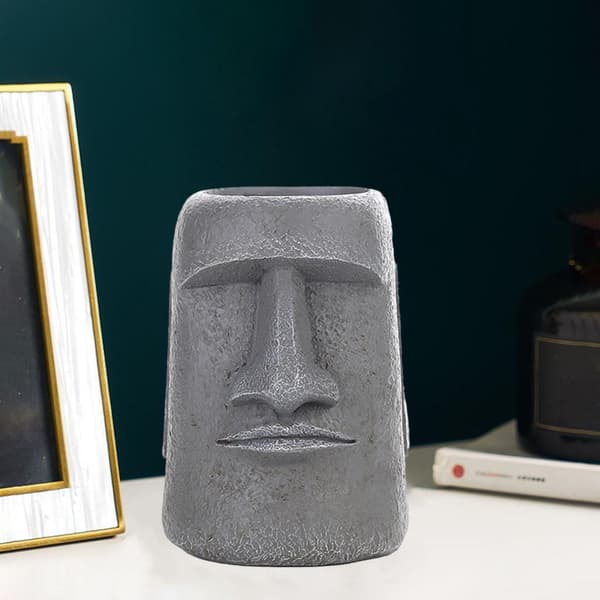 1/2/3/5 Påskeøen Statue Blomsterpotte Sukkulent potte til hjemmet Grey Type 3 1 Pc