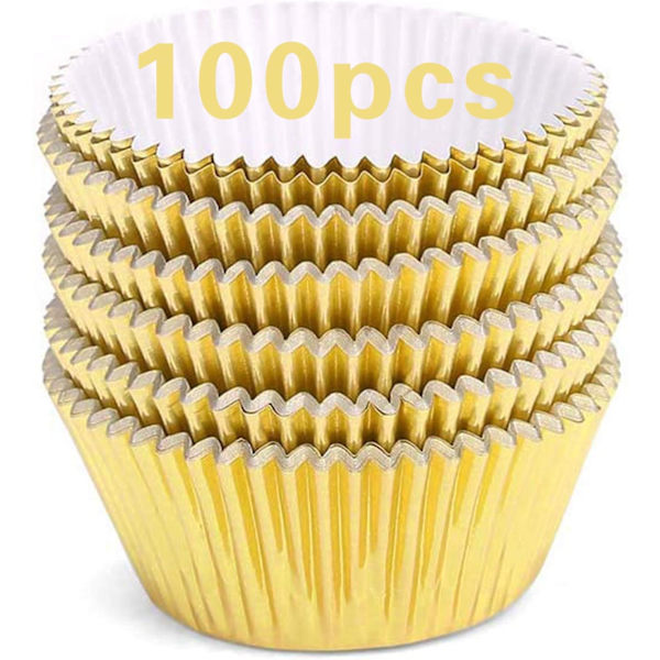 100 stk. rosaguld Cupcake-forme Standard fedtafvisende