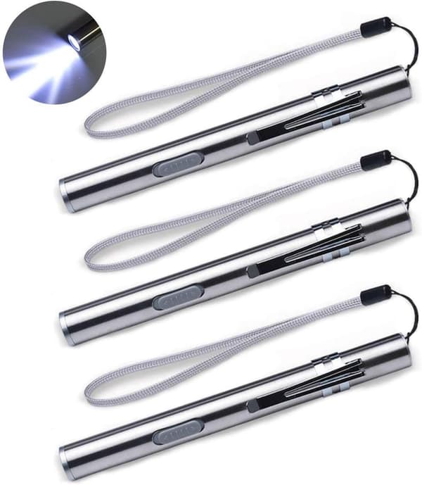 *3 kpl Mini USB ladattava LED-taskulamppu ruostumaton teräs USB C*