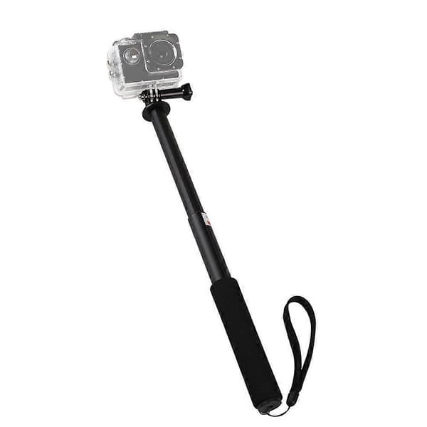 Bärbar teleskopisk selfiestick i aluminiumlegering för actionkamera för GoPro