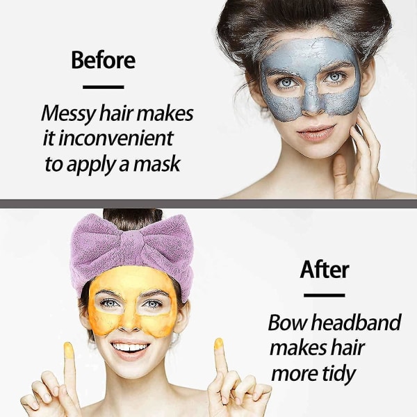 Pandebånd til ansigtsvask, pandebånd til ansigtsmakeup, pandebånd til brusebadspa, pandebånd i koralfleece, gaver til piger og kvinder, 2-pak