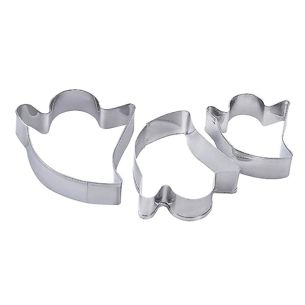 3 stk rustfritt stål Halloween Ghost Cookie Cutters kakefondantform