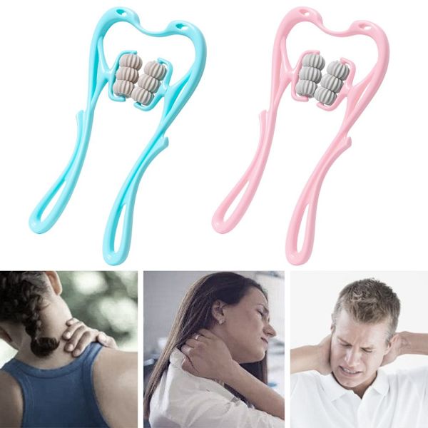 Neck Massager Therapy Neck and Shoulder Point Roller BLÅ blue