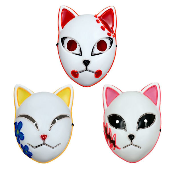 Halloween Hehkuva Kissa Naamio LED Lady Demon Slayer