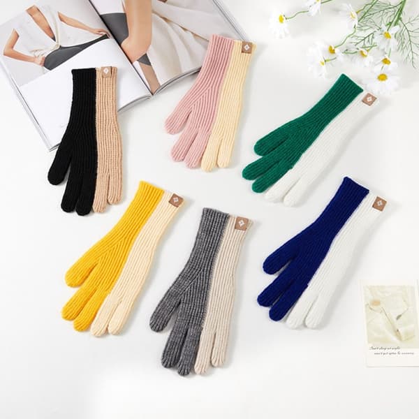 Håll varma handskar Stickade handskar GREEN&BEIGE green&beige