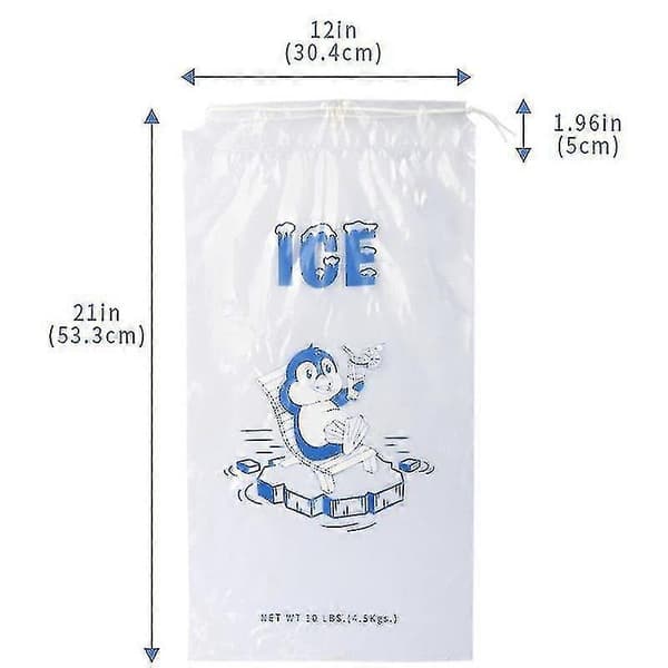 10 stk. isposer med slitesterk snørelukking, påfyllbare isoppbevaringsposer for grilling, camping, matboder, 9 kg