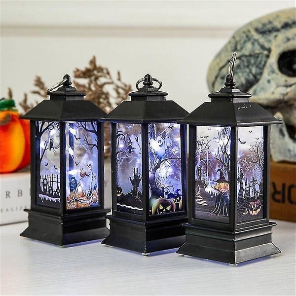 Bærbar Halloween Lykt Party Henge Dekor Led Light Lampe Witch