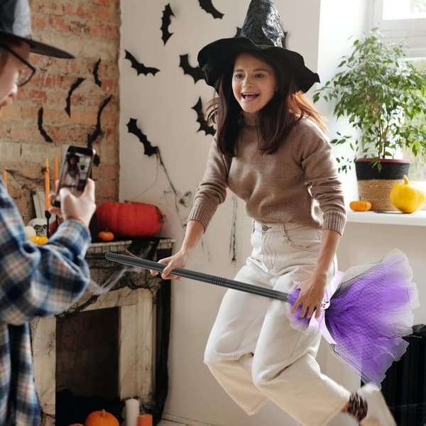 Halloween COS rekvisita Harry Potter magic kvast, lila