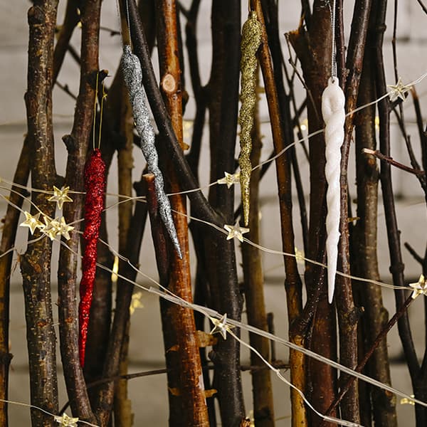 Christmas Tree Icicle Pendel Lätt Lätt att bära Pendel Klassisk dekoration till jul red
