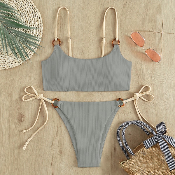 Bikin Baddräkt Dam Baddräkt Bandeau Push Up Micro Bikini Set Baddräkt Strandkläder Sommar Bikini Wine red L