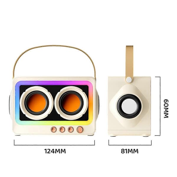 Bærbar Bluetooth-høyttaler Musikk Trådløs Radio FM Mini Doble Høyttalere Bluetooth Lyd Hvit