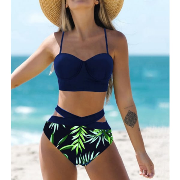 Naisten Vintage Uimapuku Kaksiosainen Retro Korkeavyötäröinen Bikini et C S