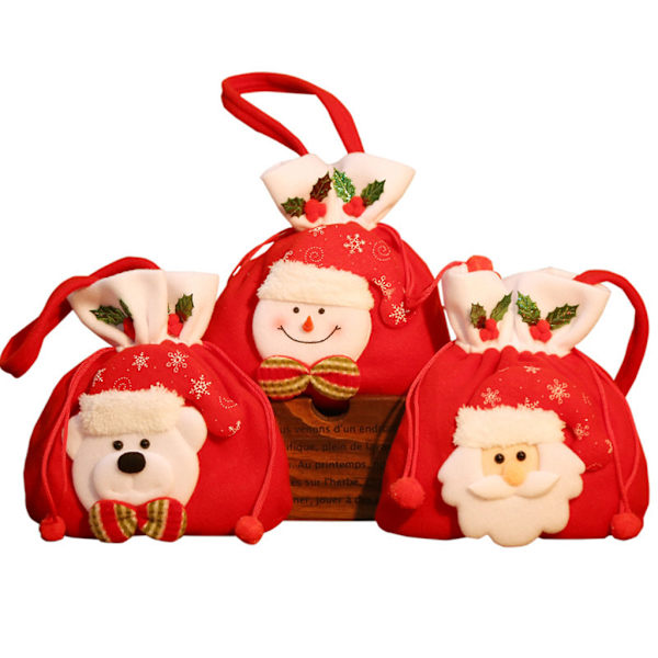 Julklappspåse Xmas godishållare påse Dragsko påse Party Favors Package Tote null - Christmas snowman