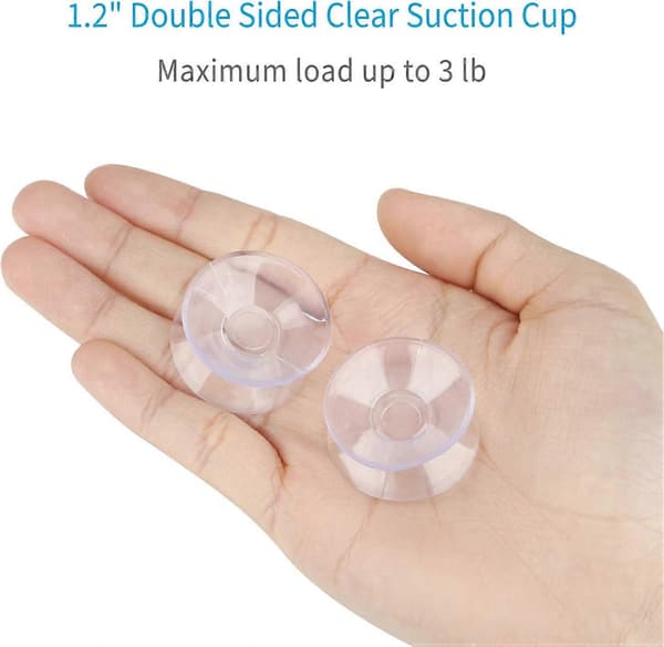 30-pack dubbelsidiga sugkoppar 3 cm genomskinlig PVC-plast för glasbordsspegel