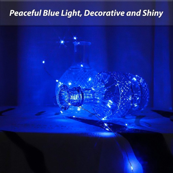 Blå LED String Lights Batteridriven 50 Micro Led String Lights 5m Led String Lights Inomhus Utomhus Med Batterisparande Timer