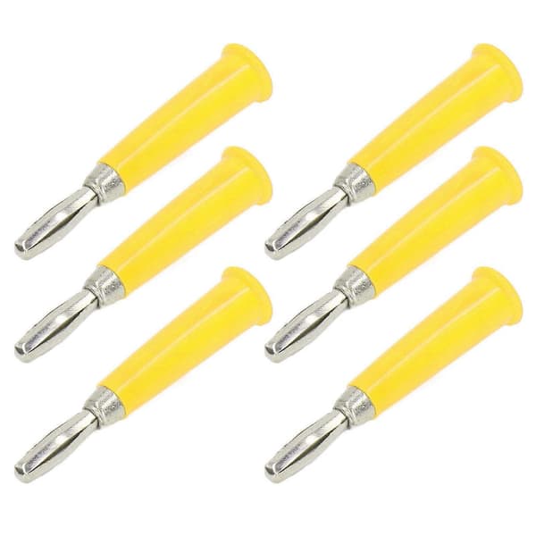 100 stk. hornbananplugg messing sinklegering ABS sveiset bananpluggkontakt for lastebilbatterier 4 mm gul