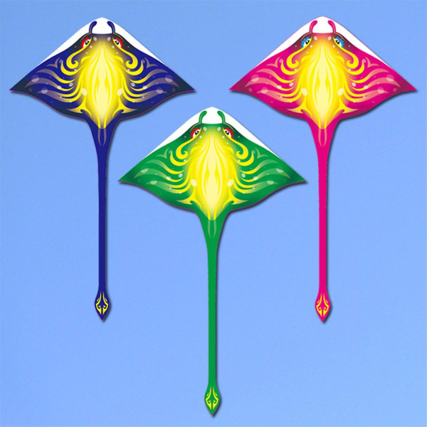 1,5 m triangulär Long Tail Kite Outdoor Backyard Game Lätt att flyga Red