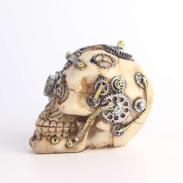 #Hodeskulptur i harpiks Steampunk Mekanisk#