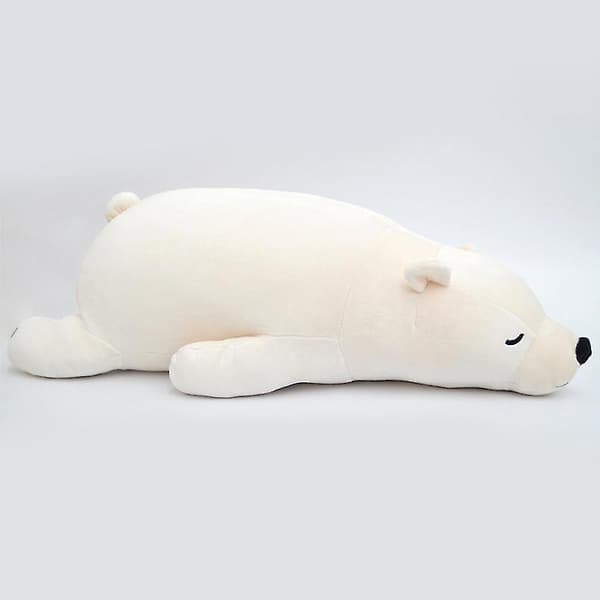 Polar Bear Plyschleksaker Lång kudde stoppad docka flickor present mjuka leksaker Alla hjärtans dag present L White 76cm