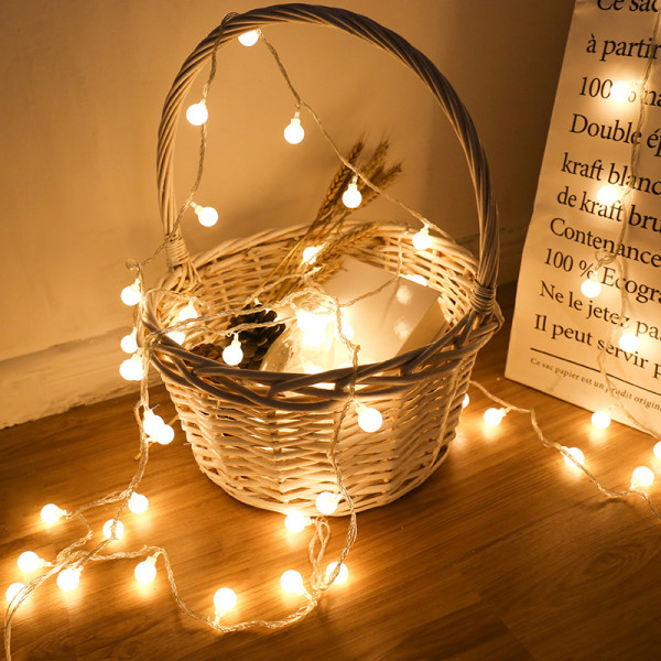 6M Fairy Lights, 40 små vattentäta bollar, batteridriven Ind