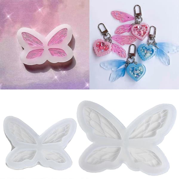 for Butterfly Elf Wings Silikon Epoxyharpiksform DIY Nøkkelring Anheng for Veske D