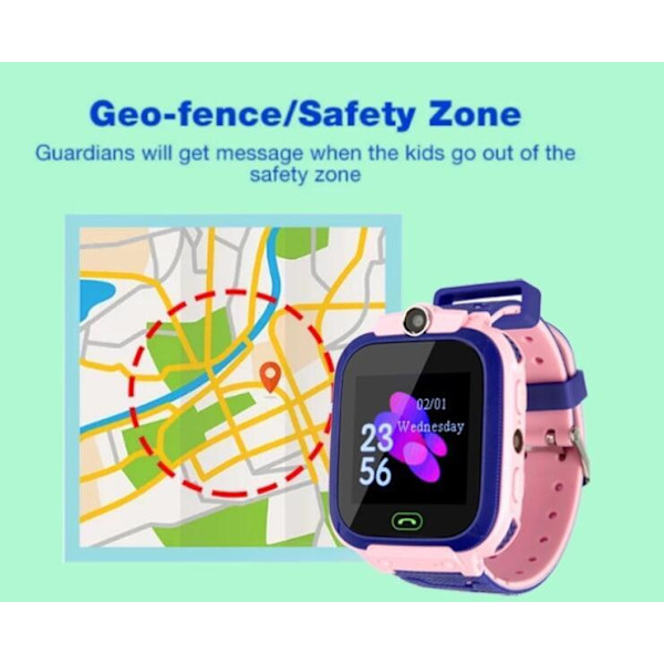 GPS-paikannusälykello lapsille PINK Requires card