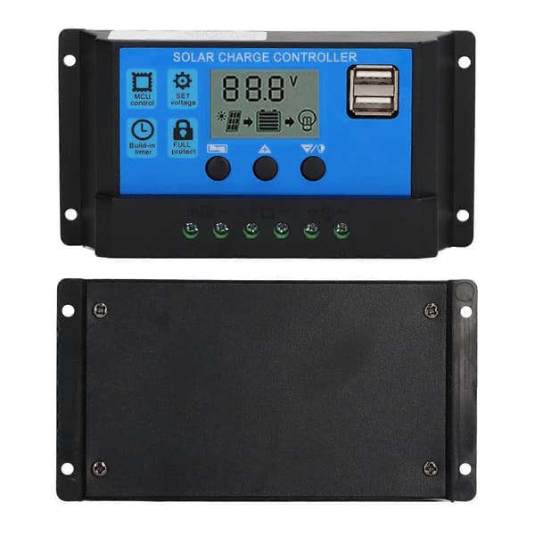 12V 24V Solcellepanelkontroller PWM Fotovoltaisk Regulator LCD-skjerm MPPT Solcellelader 70A