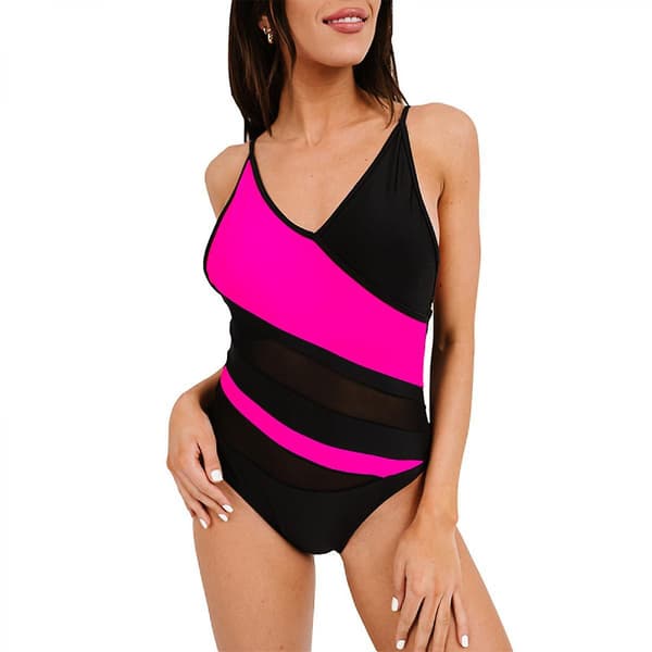 V-ringad Halter One Piece Baddräkt för damer (FMY)
