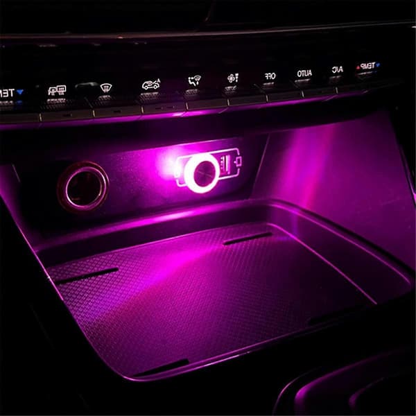 10X Bil USB Omgivelseslys Mini LED Interiør Dekorativ Lampe til Fest DJ Køretøj Universal Auto D