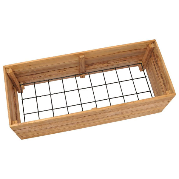 vidaXL Plantekasse opphøyd 100x40x38 cm massiv teak og stål brown
