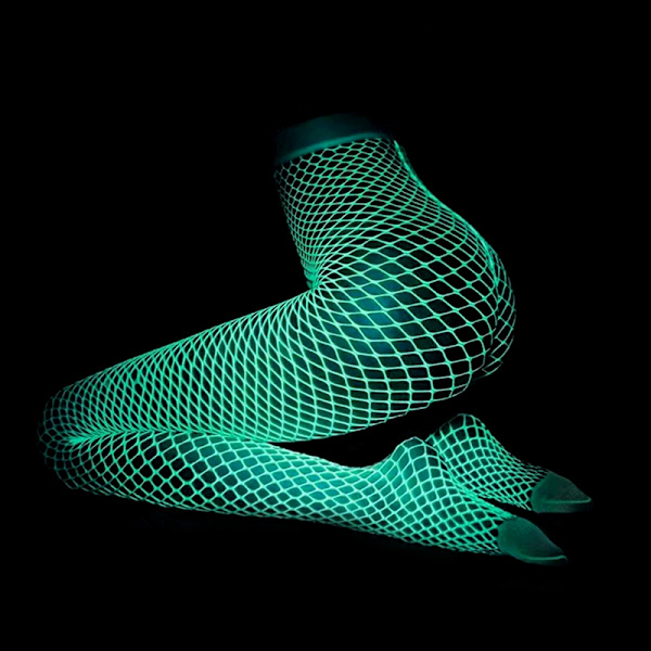 Lysende Glødende Netstrømper Glow In The Dark Netstrømpe Cyan ONESIZE