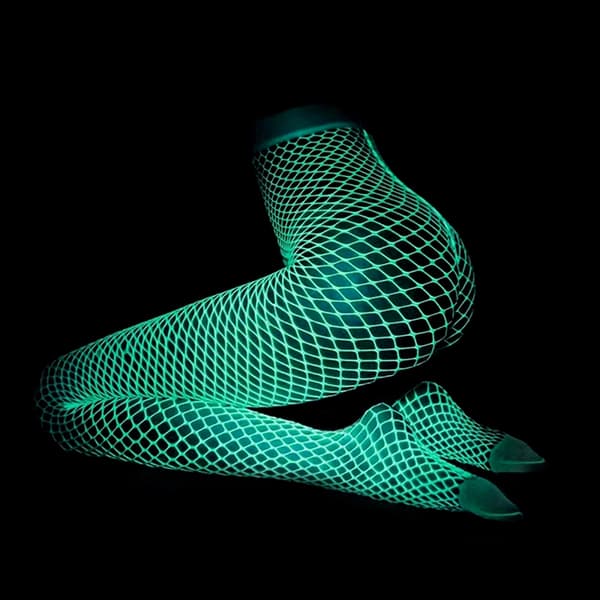Lysende Glødende Nettstrømper Glow In The Dark Nettstrømpe Cyan ONESIZE