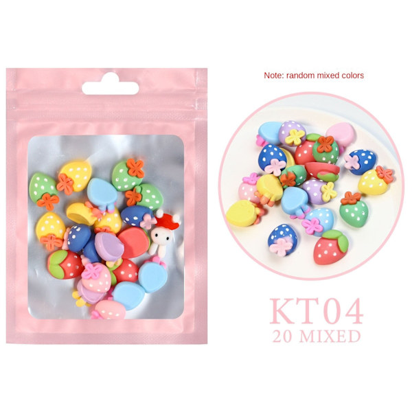 Nail Art Resin Cartoon Ornament Mixed Mini Small Soft Girly 04 strawberry