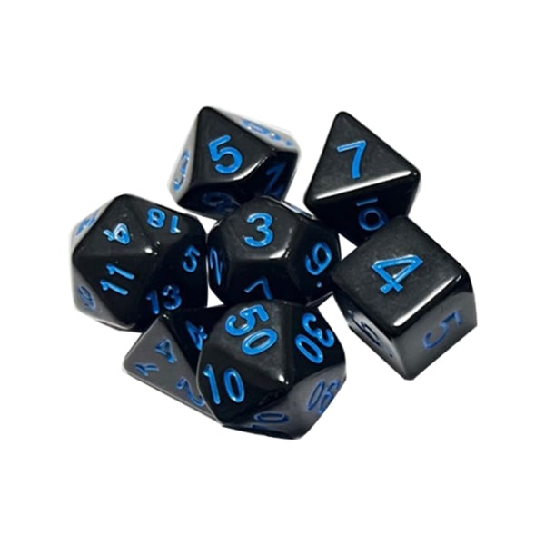7 st DND-polyedriska tärningar RPG-tärningar för fängelsehålor-och-drakar, Pathfinder-MTG, D&D-rollspel, set Blue