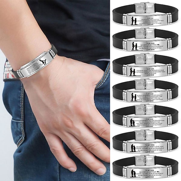 Till min son/dotter Armband Graverade Inspirerande meddelande Manschett Armband Födelsedag Examen Xmas H